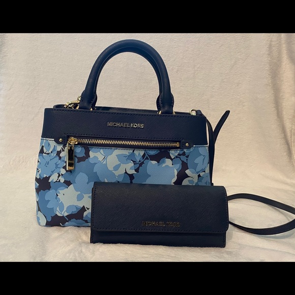 MICHAEL Michael Kors Handbags - Michael Kors Blue Purse and Wallet